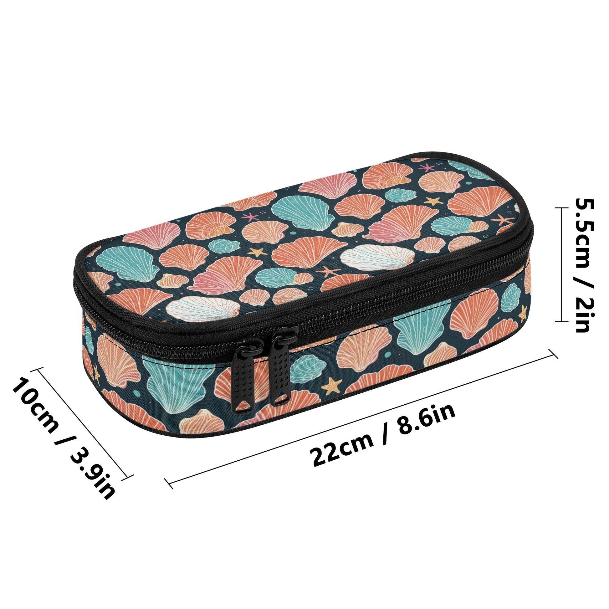 Big Shells and Stars 3-Layer Pencil and Cosmetic Case - DeRose Seasonal