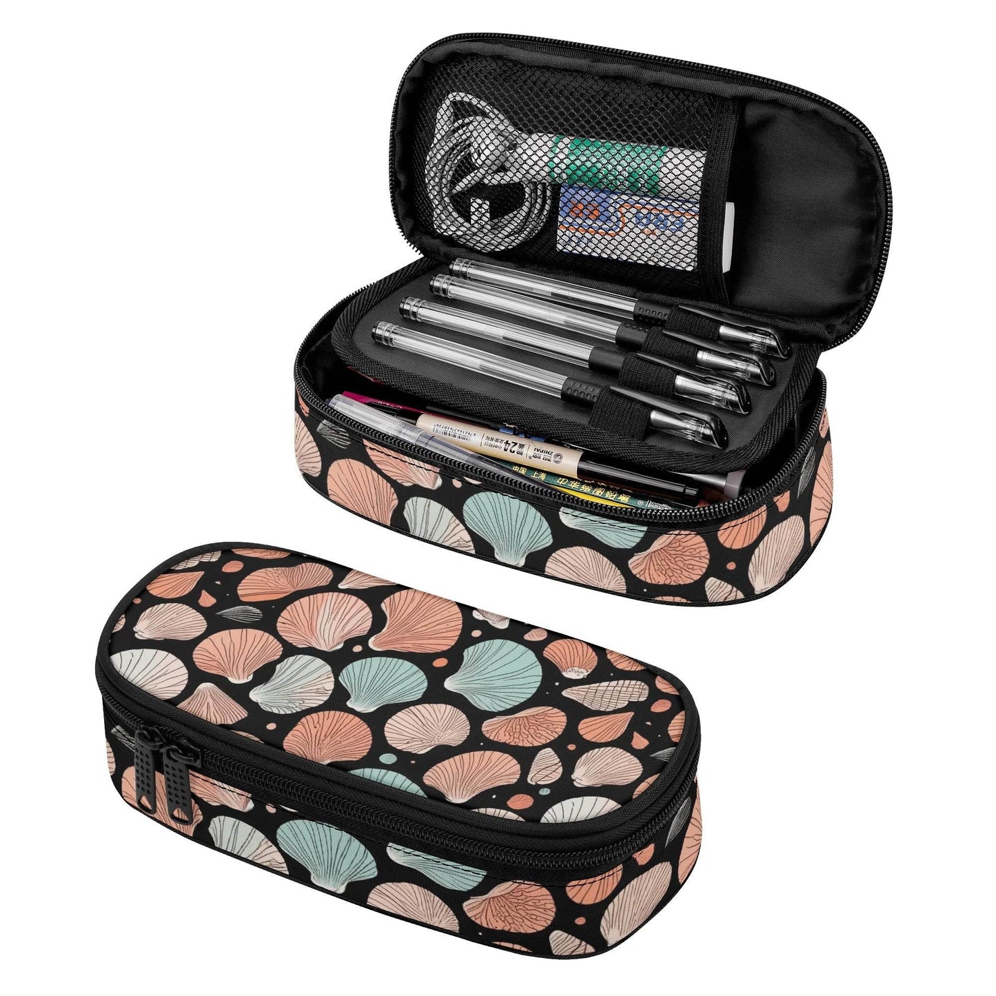Seashells 3-Layer Pencil and Cosmetic Case - DeRose Seasonal