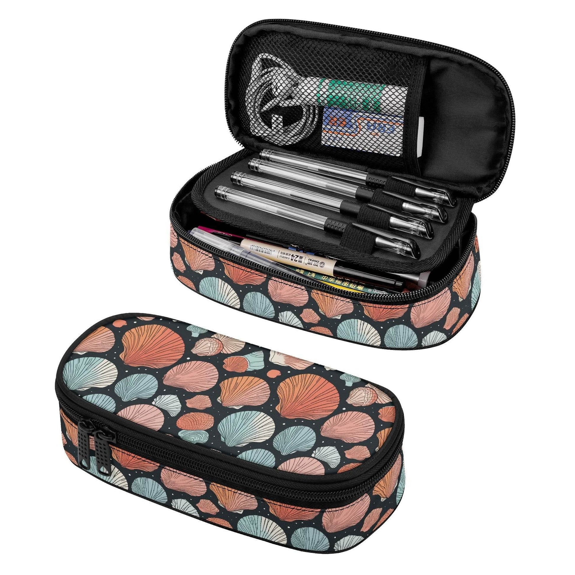 Big Shells 3-Layer Pencil and Cosmetic Case - DeRose Seasonal