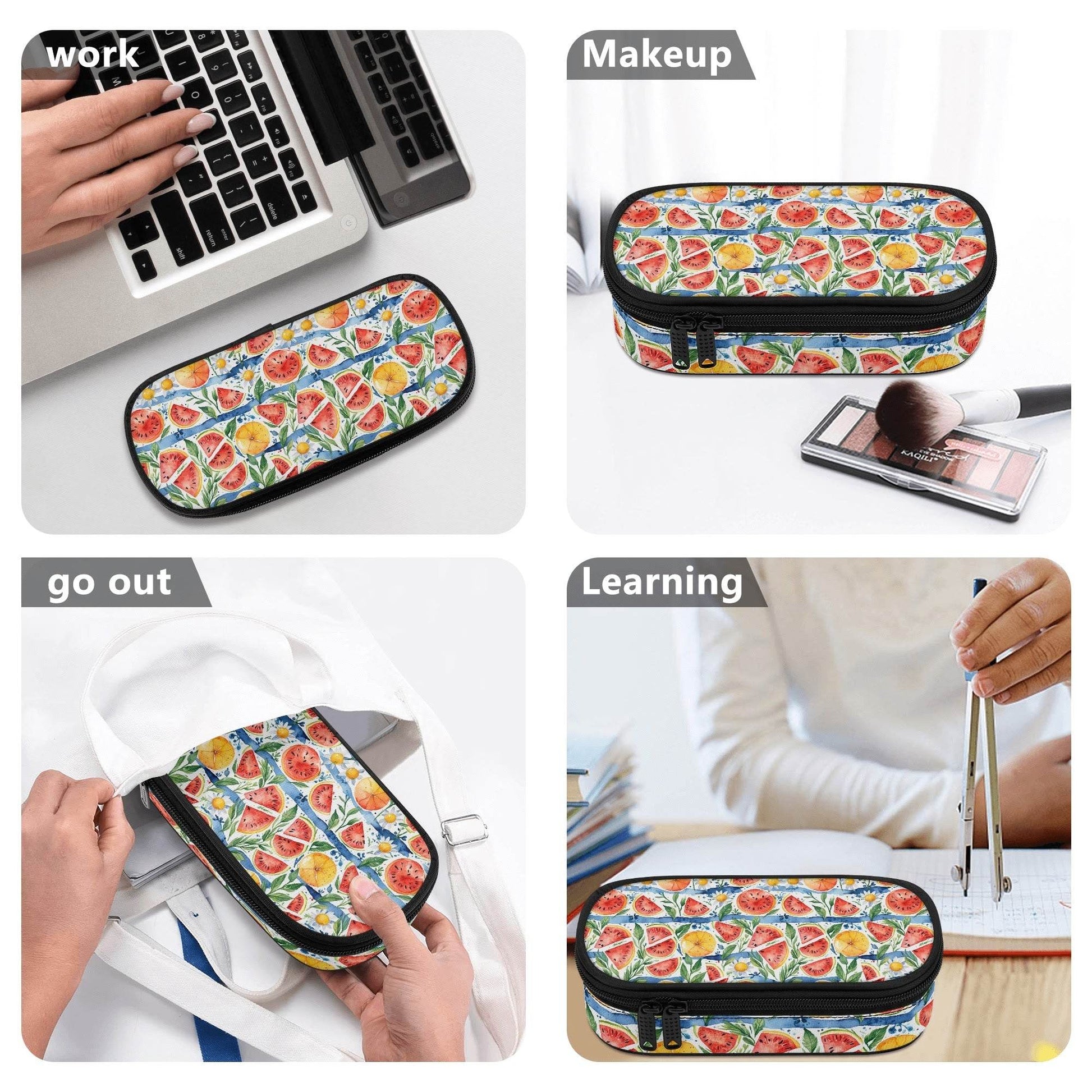 Watermelon 3-Layer Pencil and Cosmetic Case - DeRose Seasonal