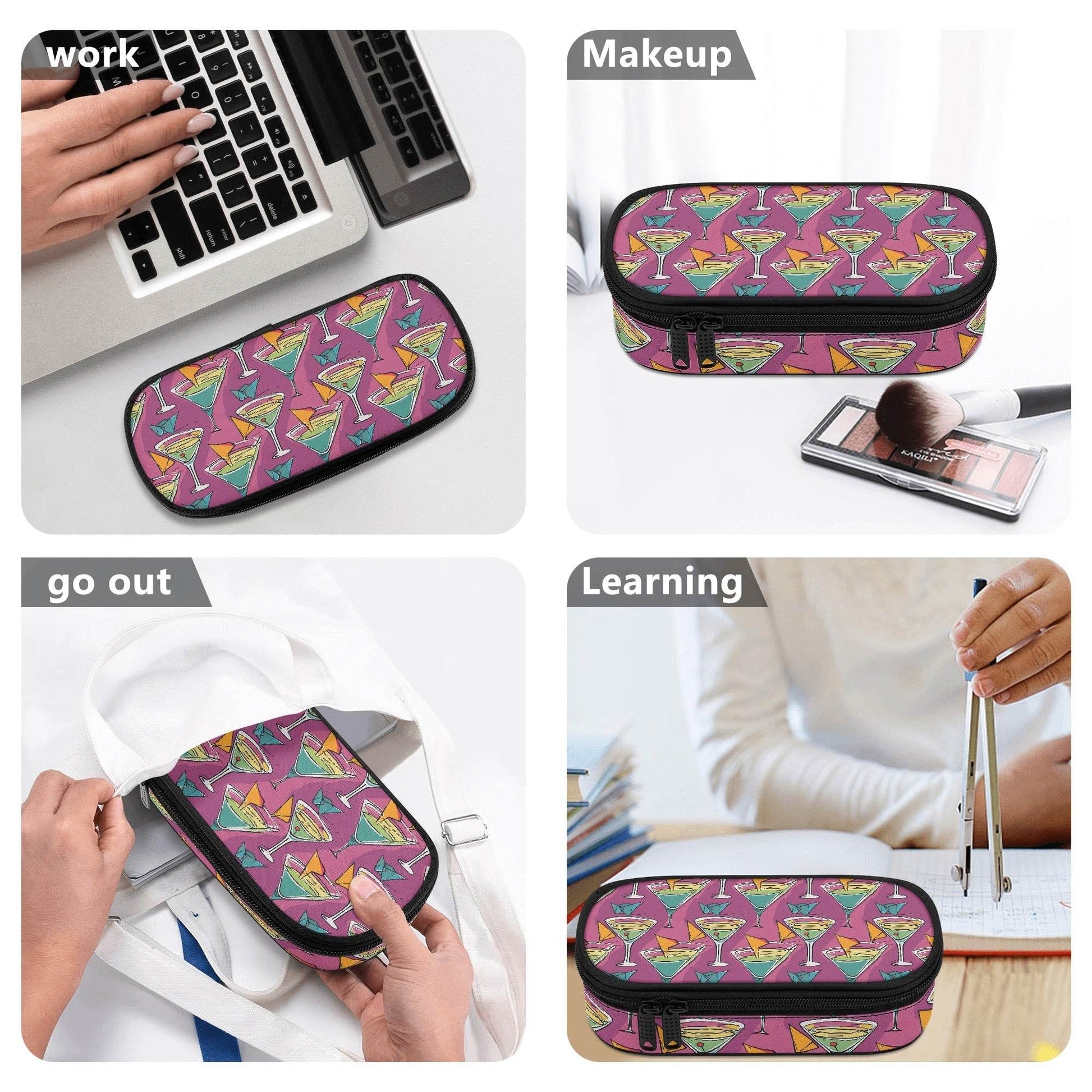 Artini Martini 3-Layer Pencil and Cosmetic Case - DeRose Seasonal
