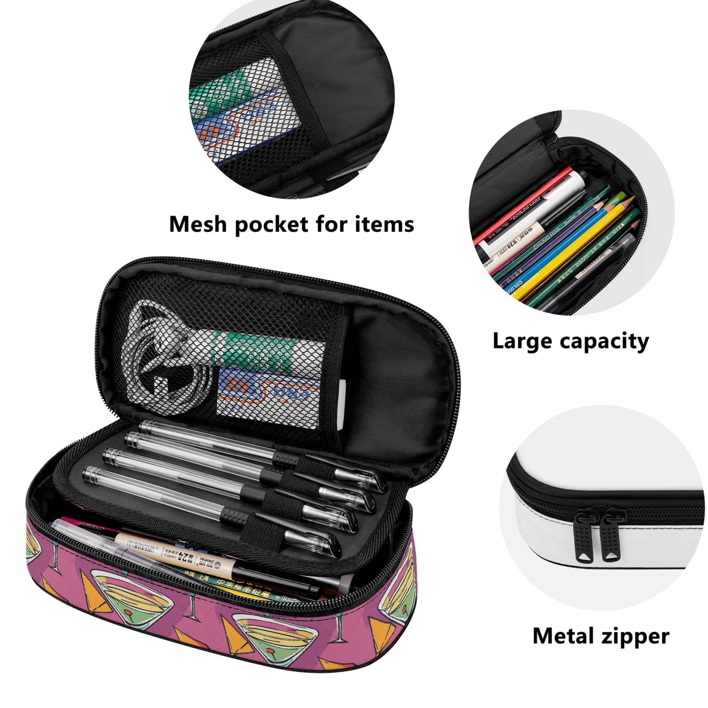 Artini Martini 3-Layer Pencil and Cosmetic Case - DeRose Seasonal