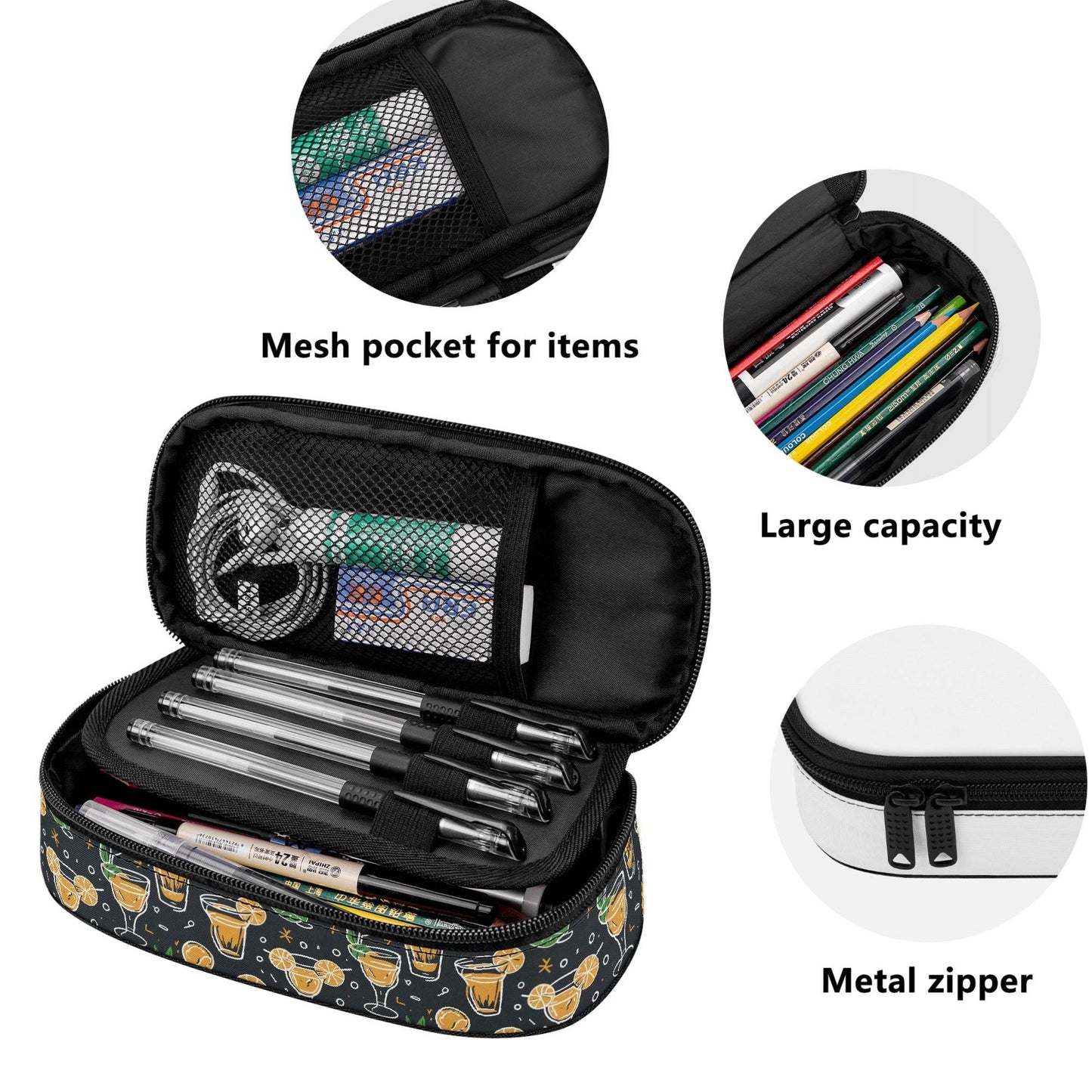 Gold Margarita 3-Layer Pencil and Cosmetic Case - DeRose Seasonal