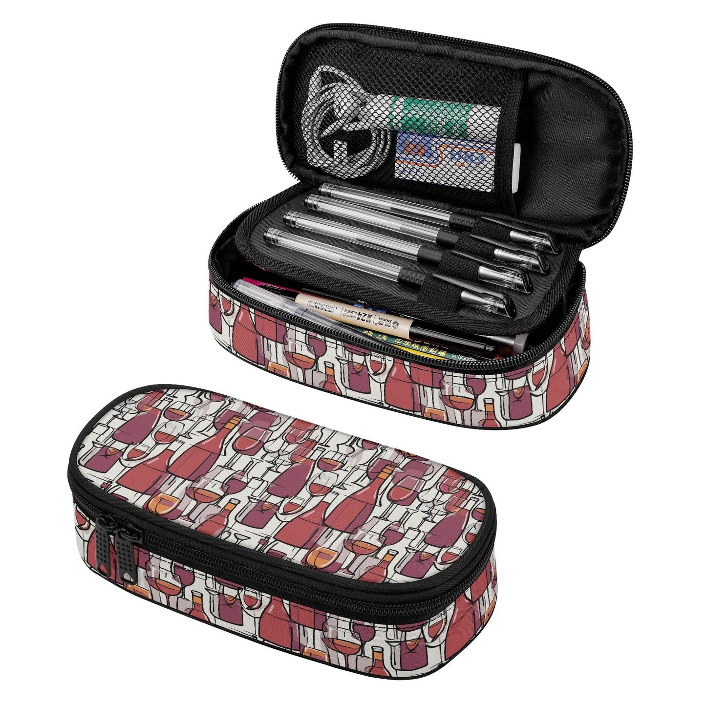 Wine With Me 3-Layer Pencil and Cosmetic Case - DeRose Seasonal