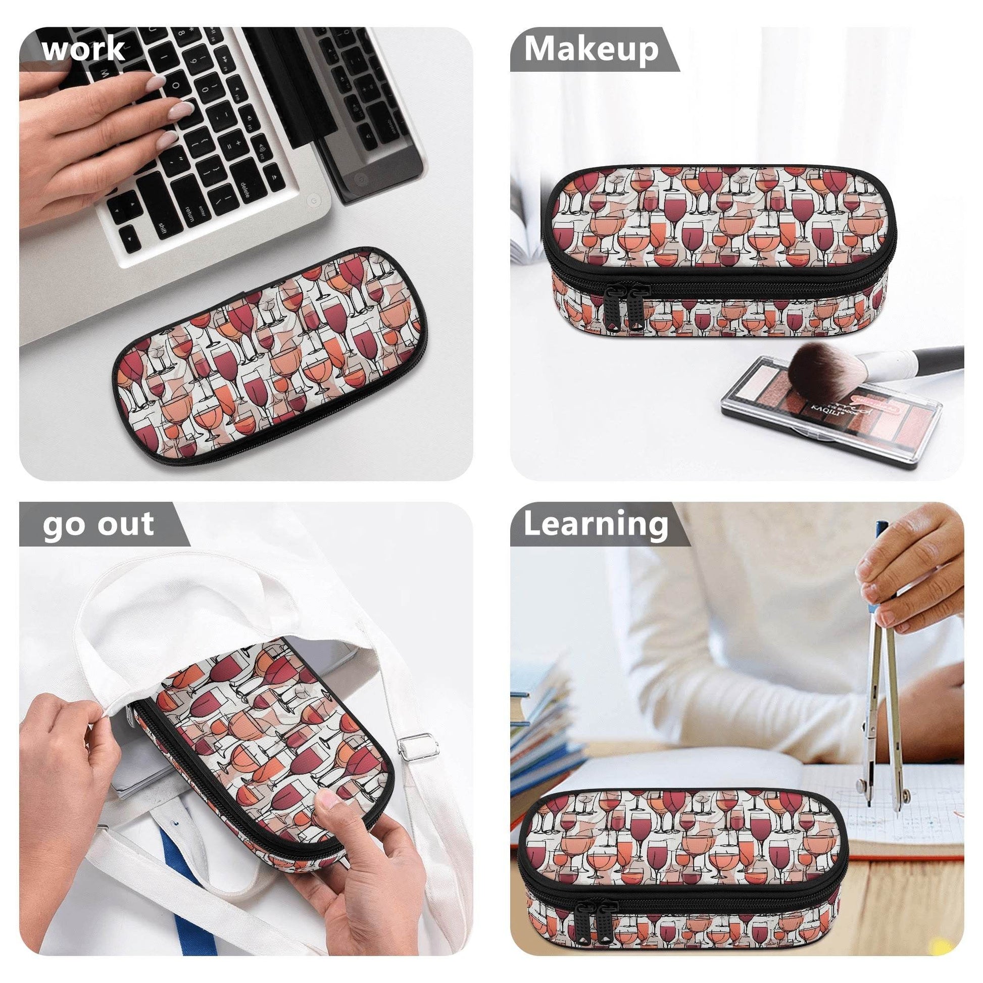 Wine Dining 3-Layer Pencil and Cosmetic Case - DeRose Seasonal