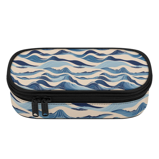 Blue Waves 3-Layer Pencil and Cosmetic Case - DeRose Seasonal
