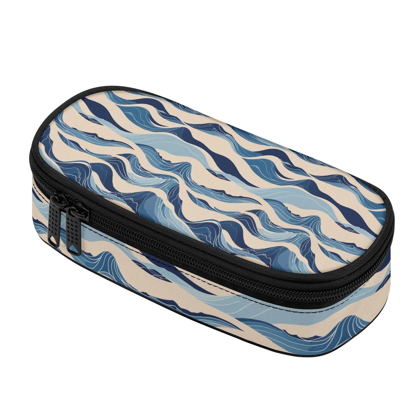 Blue Waves 3-Layer Pencil and Cosmetic Case - DeRose Seasonal