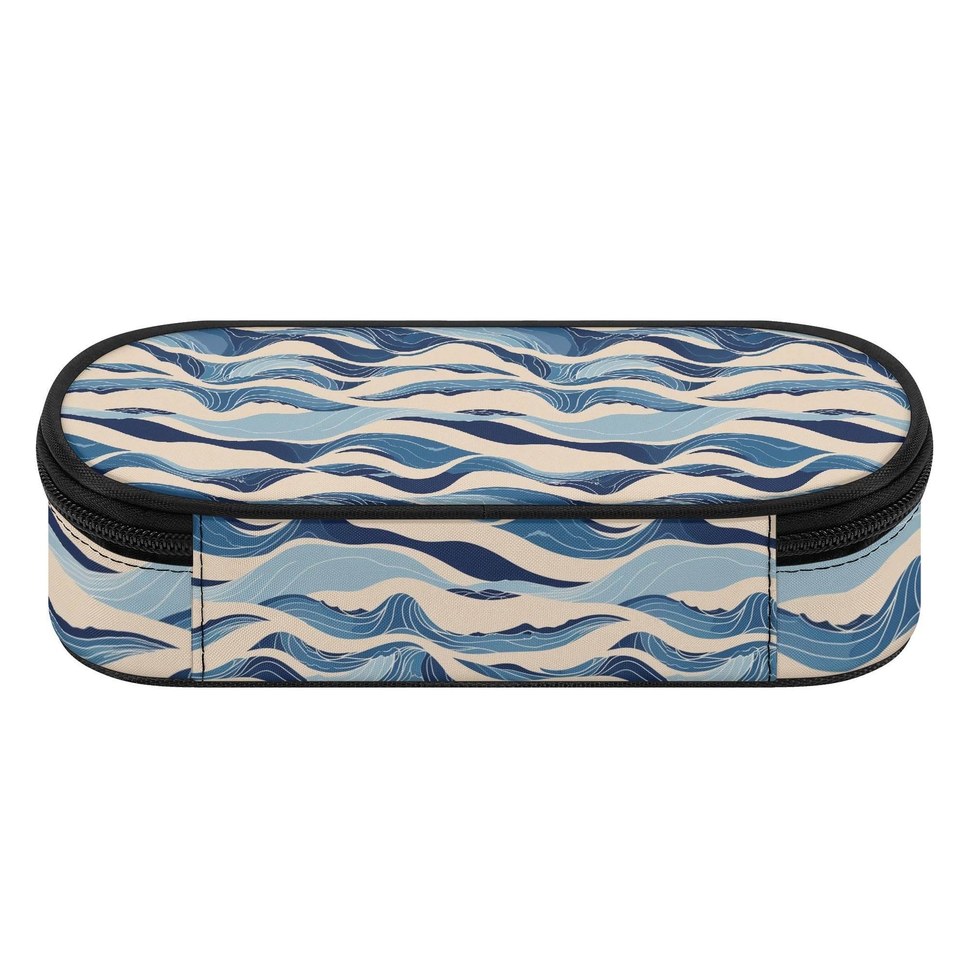 Blue Waves 3-Layer Pencil and Cosmetic Case - DeRose Seasonal