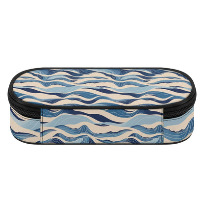 Blue Waves 3-Layer Pencil and Cosmetic Case - DeRose Seasonal