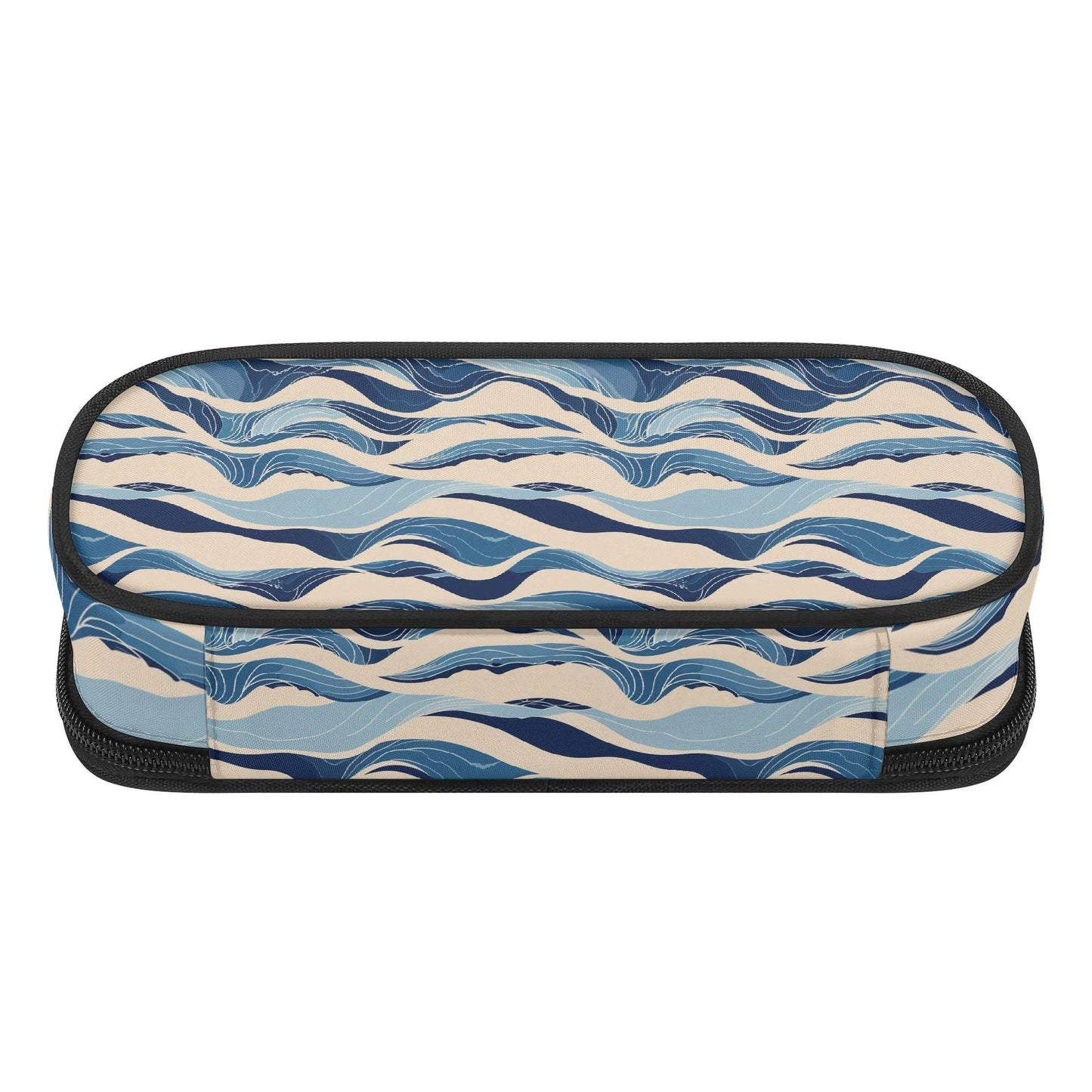 Blue Waves 3-Layer Pencil and Cosmetic Case - DeRose Seasonal