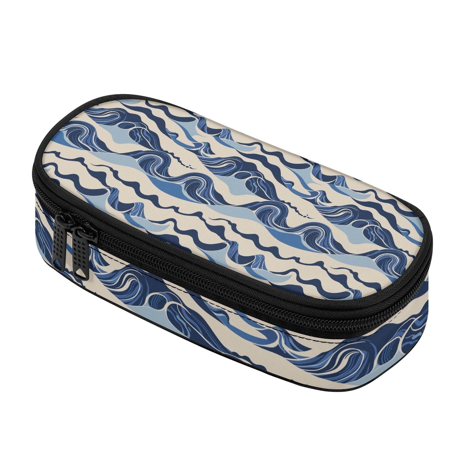 Abstract Waves 3-Layer Pencil and Cosmetic Case - DeRose Seasonal