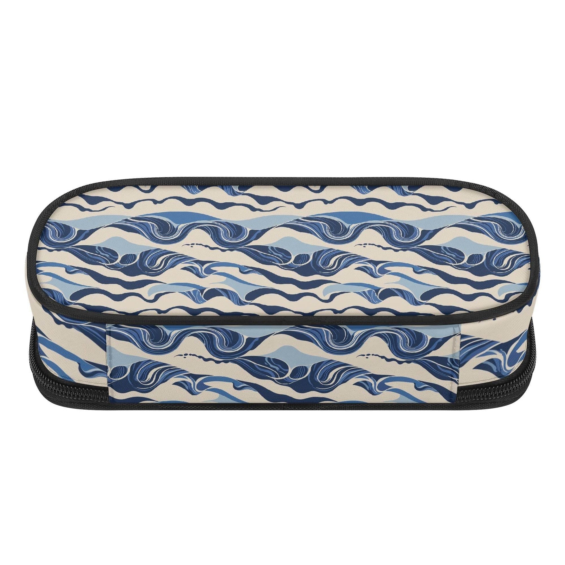 Abstract Waves 3-Layer Pencil and Cosmetic Case - DeRose Seasonal