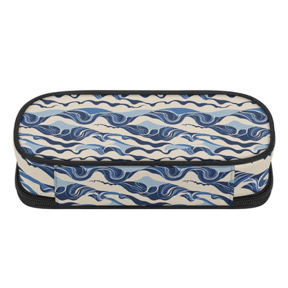 Abstract Waves 3-Layer Pencil and Cosmetic Case - DeRose Seasonal