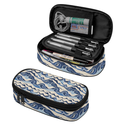 Abstract Waves 3-Layer Pencil and Cosmetic Case - DeRose Seasonal