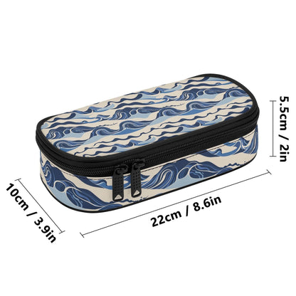Abstract Waves 3-Layer Pencil and Cosmetic Case - DeRose Seasonal