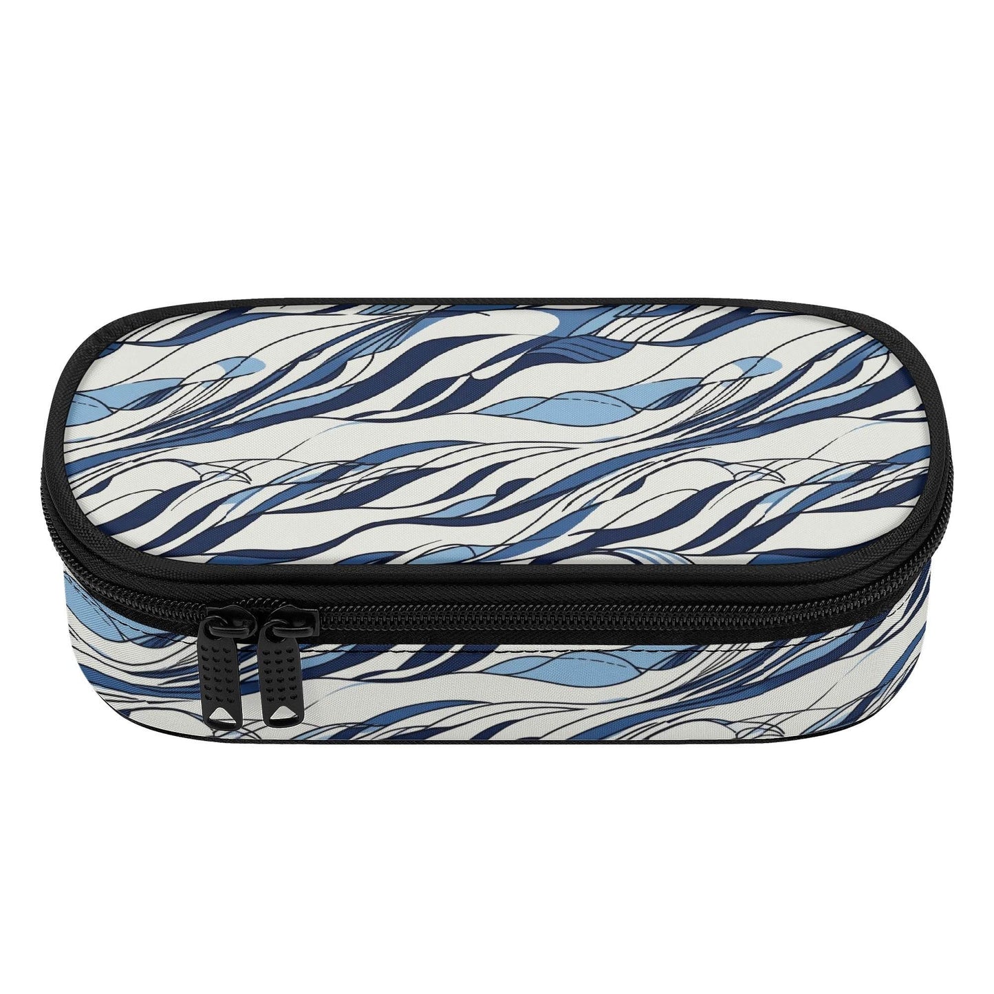 Ocean Lines 3-Layer Pencil and Cosmetic Case - DeRose Seasonal