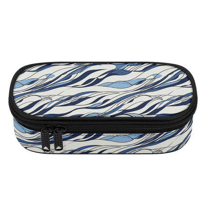 Ocean Lines 3-Layer Pencil and Cosmetic Case - DeRose Seasonal