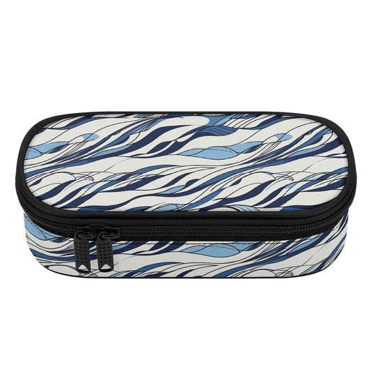 Ocean Lines 3-Layer Pencil and Cosmetic Case - DeRose Seasonal