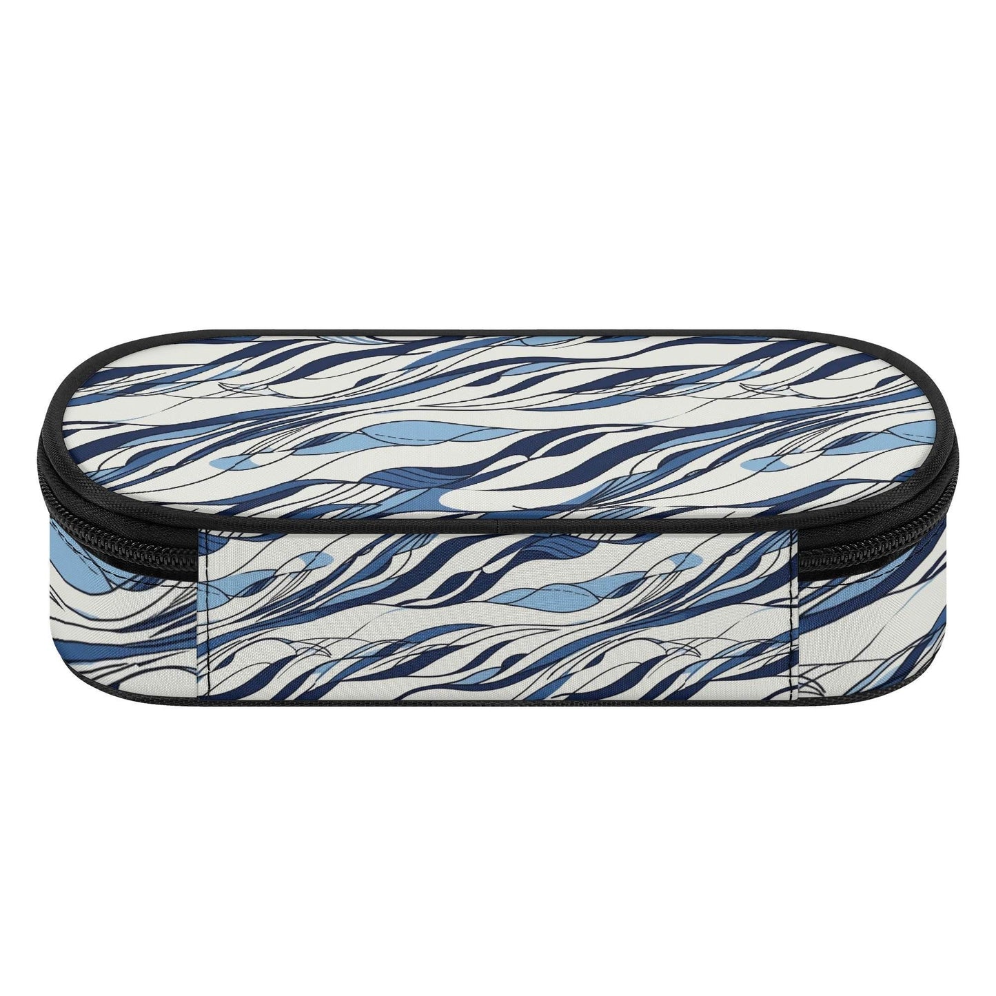 Ocean Lines 3-Layer Pencil and Cosmetic Case - DeRose Seasonal