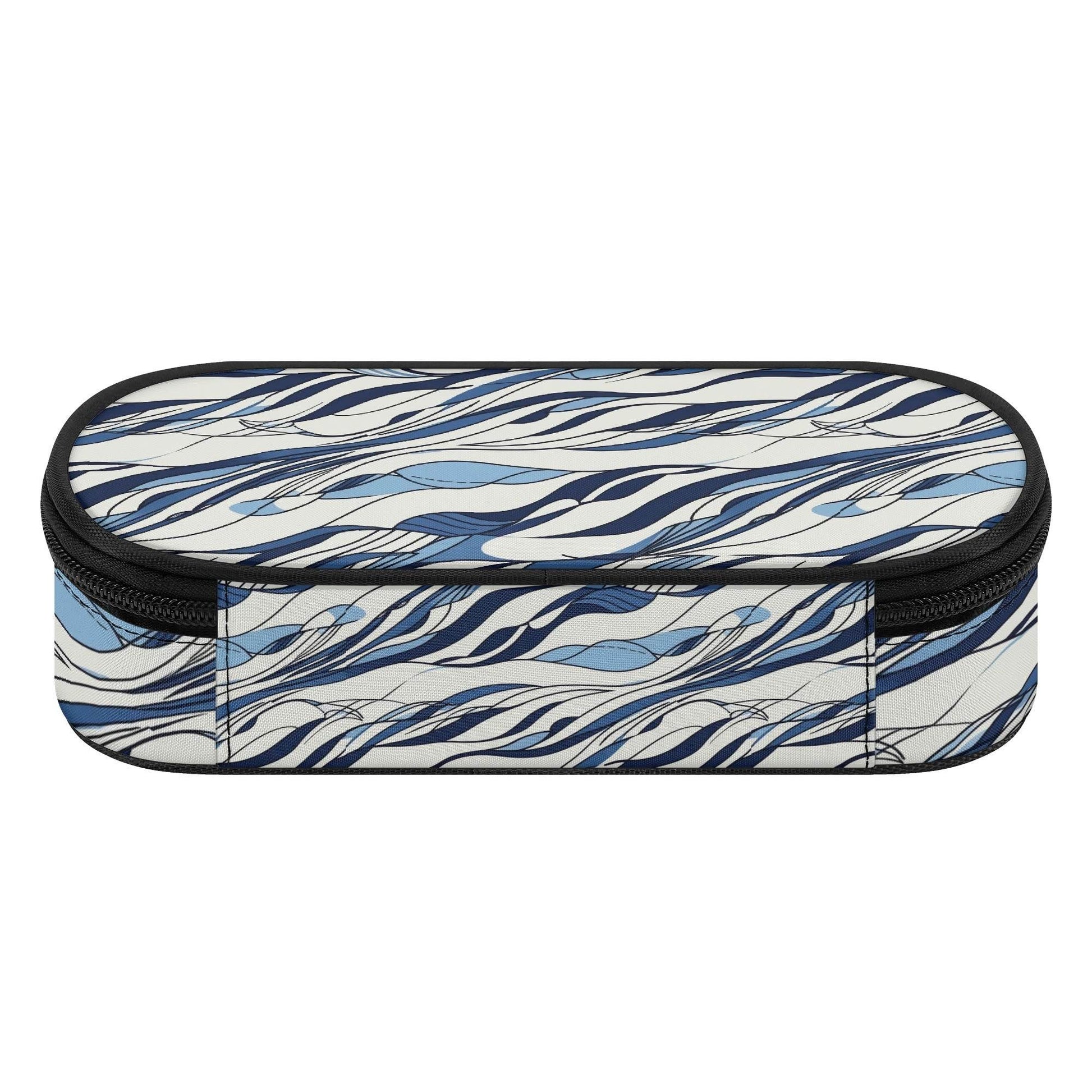 Ocean Lines 3-Layer Pencil and Cosmetic Case - DeRose Seasonal