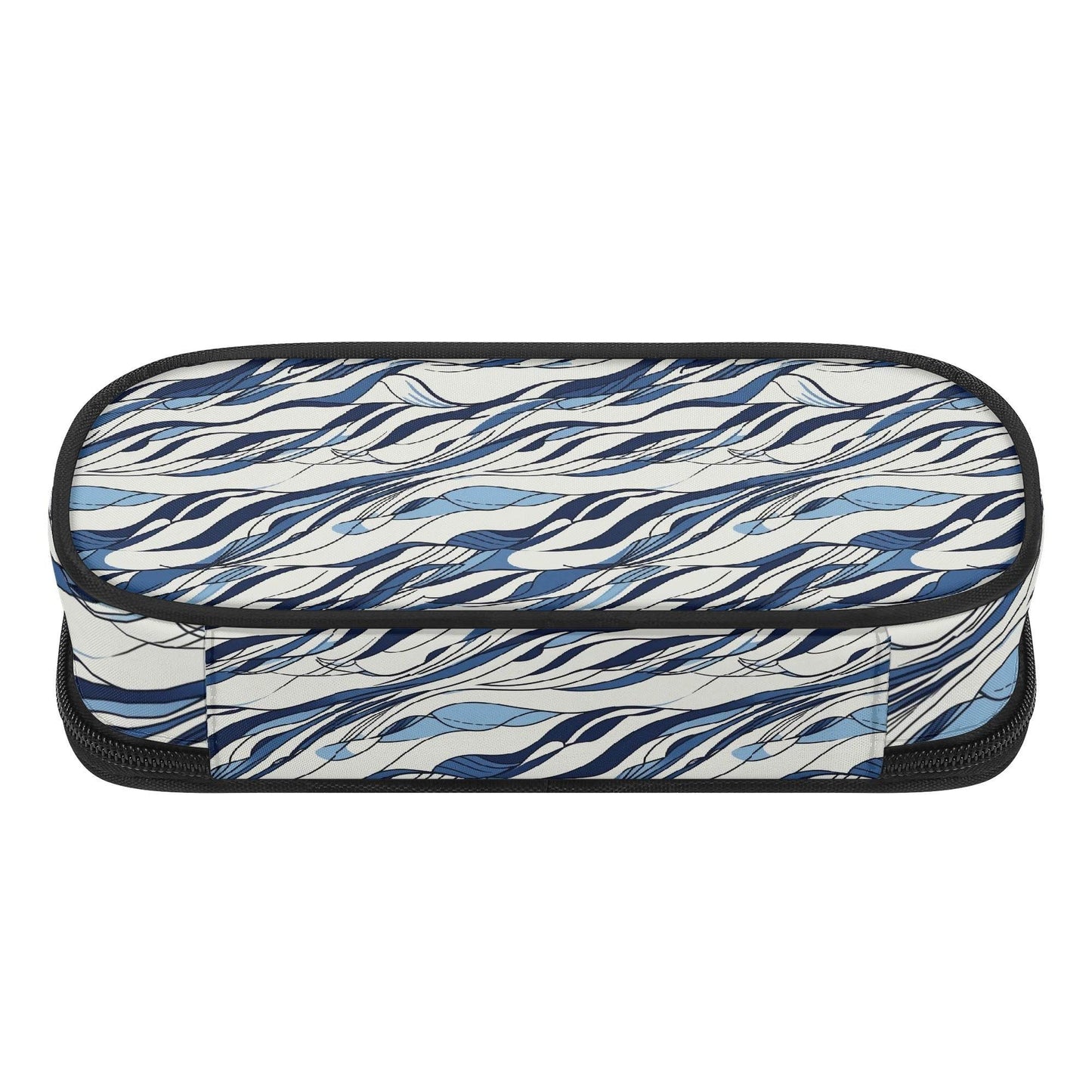 Ocean Lines 3-Layer Pencil and Cosmetic Case - DeRose Seasonal