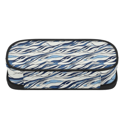 Ocean Lines 3-Layer Pencil and Cosmetic Case - DeRose Seasonal