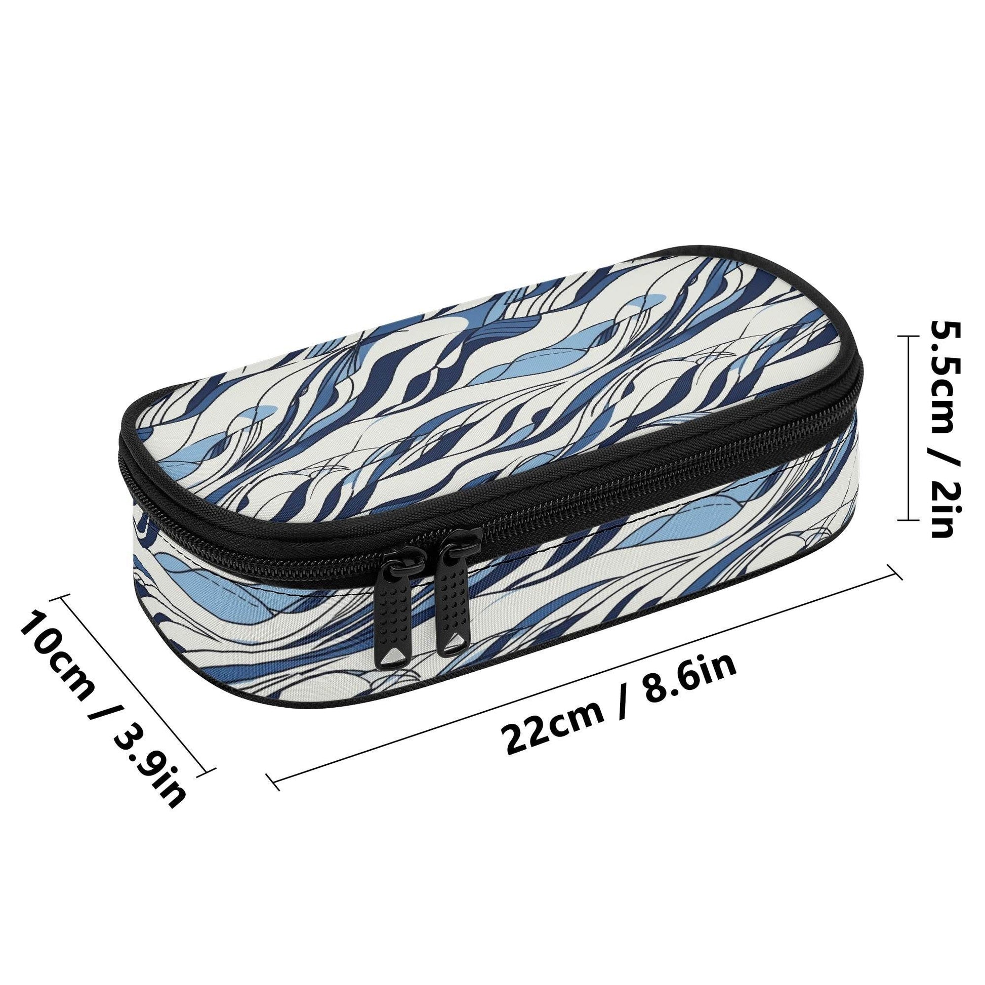 Ocean Lines 3-Layer Pencil and Cosmetic Case - DeRose Seasonal