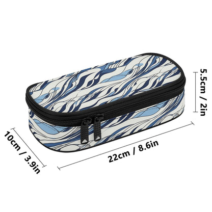 Ocean Lines 3-Layer Pencil and Cosmetic Case - DeRose Seasonal
