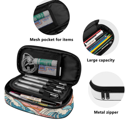Sun in the Waves 3-Layer Pencil and Cosmetic Case - DeRose Seasonal