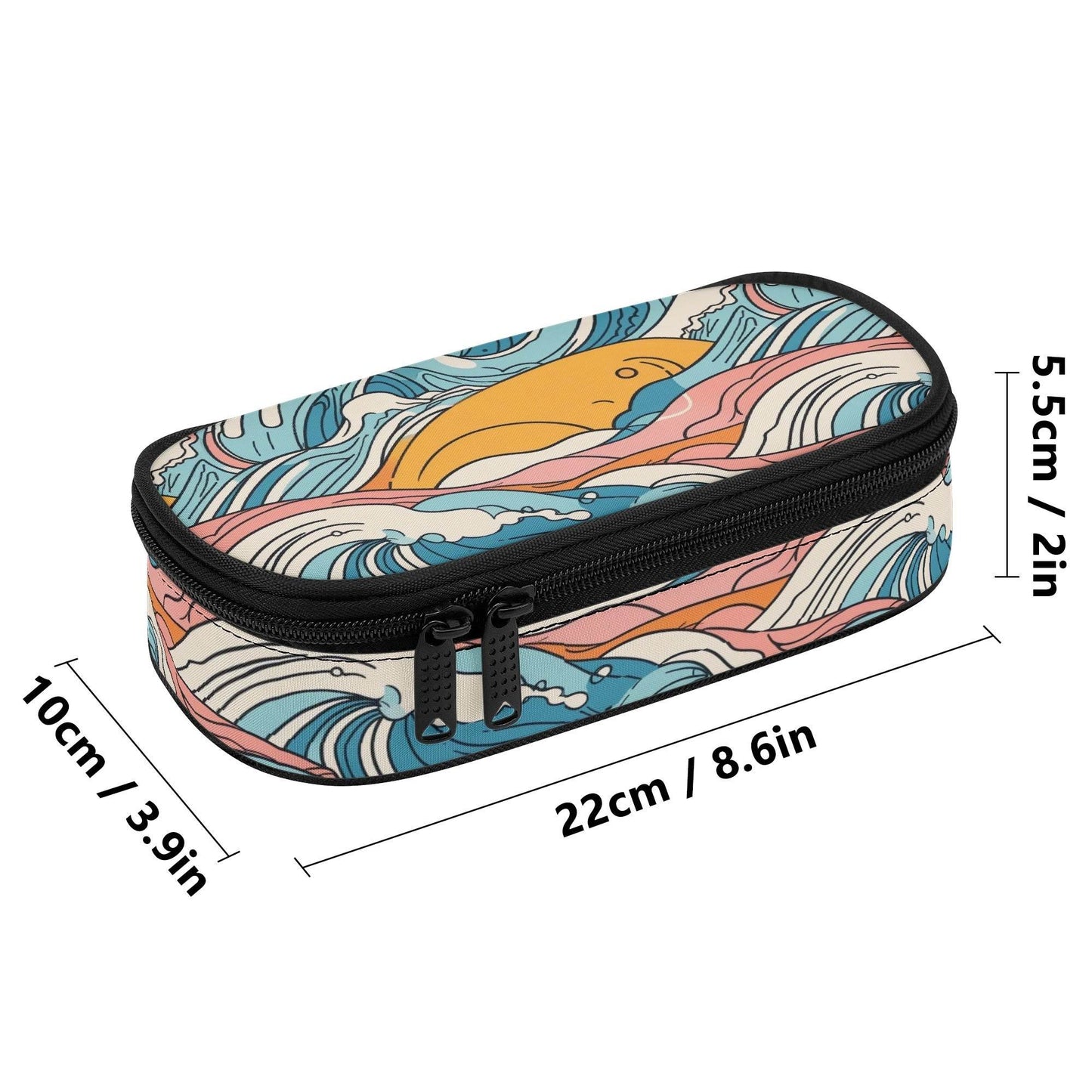 Sun in the Waves 3-Layer Pencil and Cosmetic Case - DeRose Seasonal