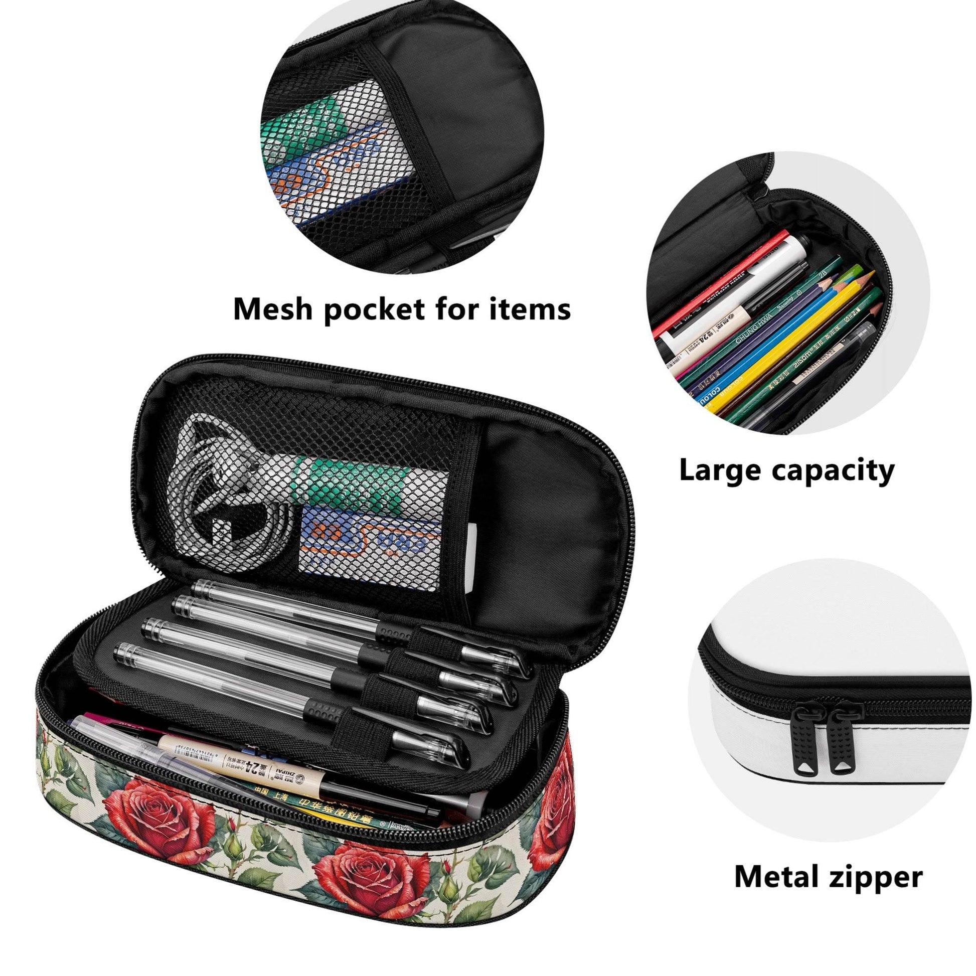 Leafy Rose 3-Layer Pencil and Cosmetic Case - DeRose Seasonal
