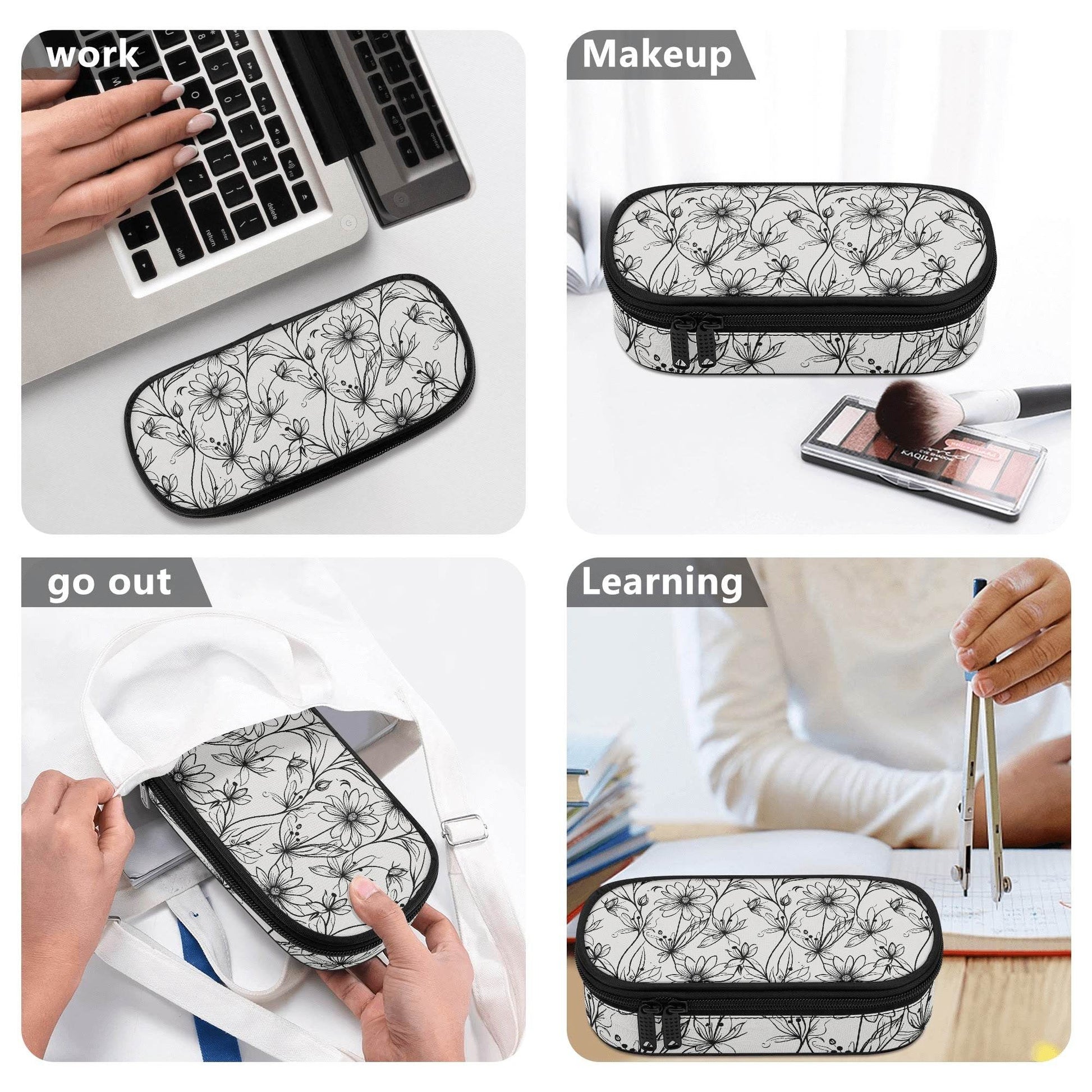 Neutral Spring 3-Layer Pencil and Cosmetic Case - DeRose Seasonal