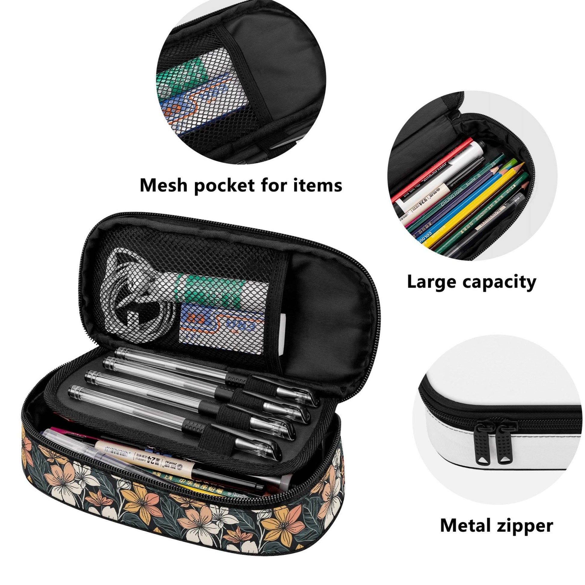 Field of Flowers 3-Layer Pencil and Cosmetic Case - DeRose Seasonal