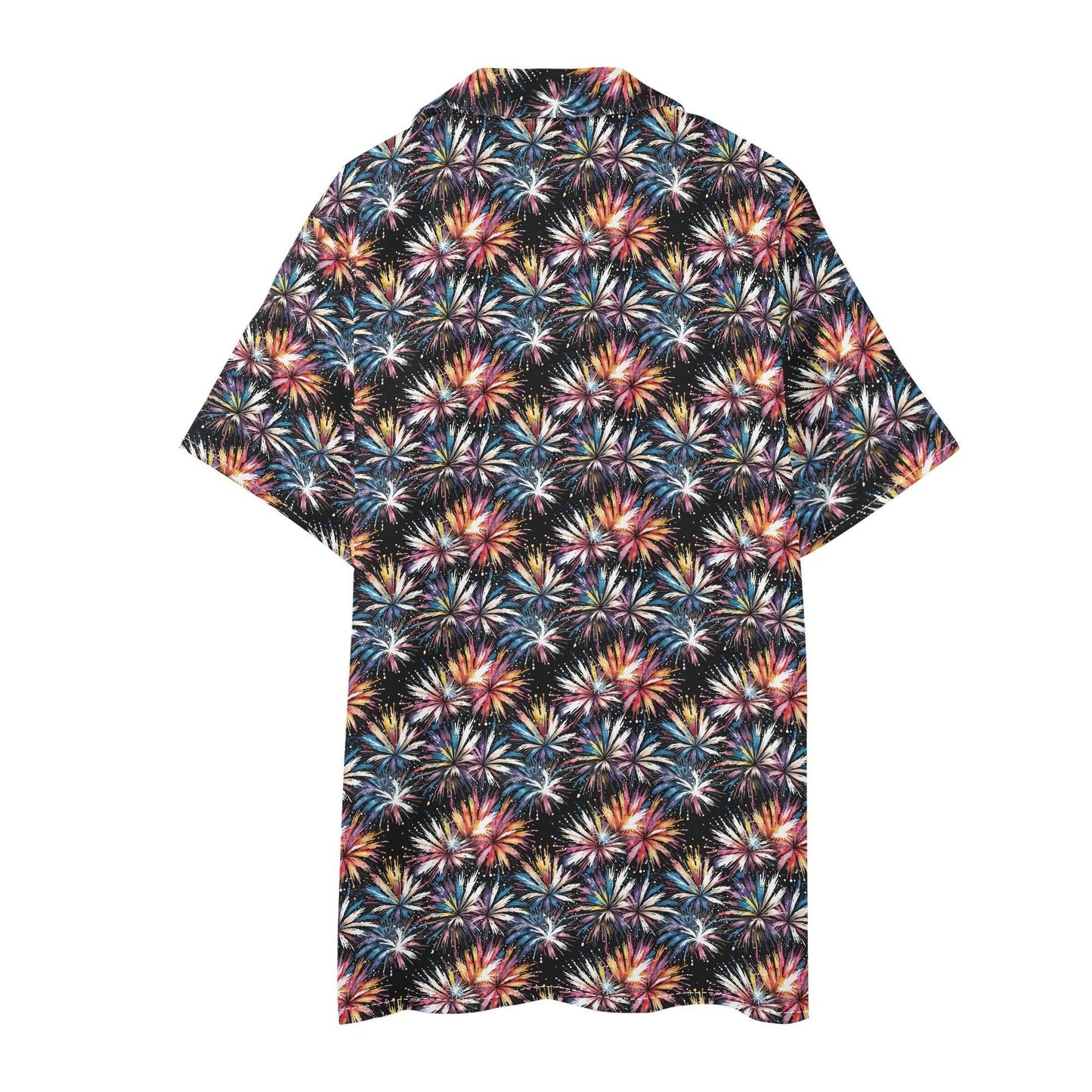 Men's Regular Fit Freedom Fireworks Hawaiian Short Sleeve Shirt and Shorts Set - DeRose Seasonal