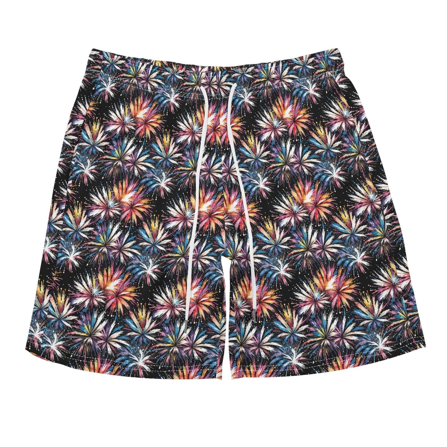 Men's Regular Fit Freedom Fireworks Hawaiian Short Sleeve Shirt and Shorts Set - DeRose Seasonal