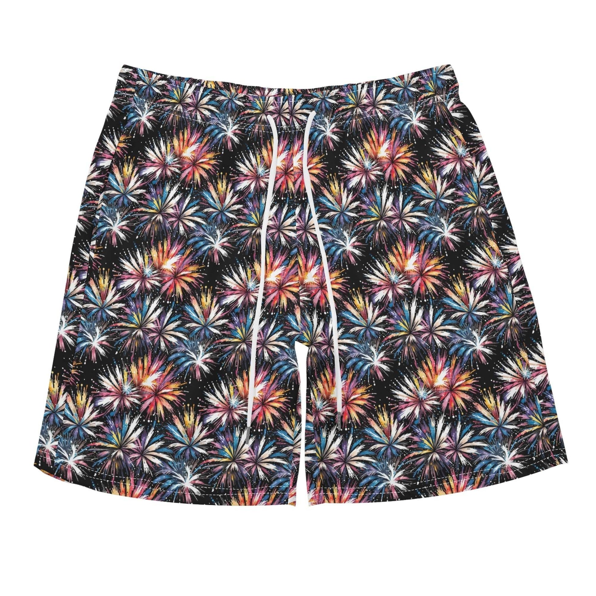 Men's Regular Fit Freedom Fireworks Hawaiian Short Sleeve Shirt and Shorts Set - DeRose Seasonal