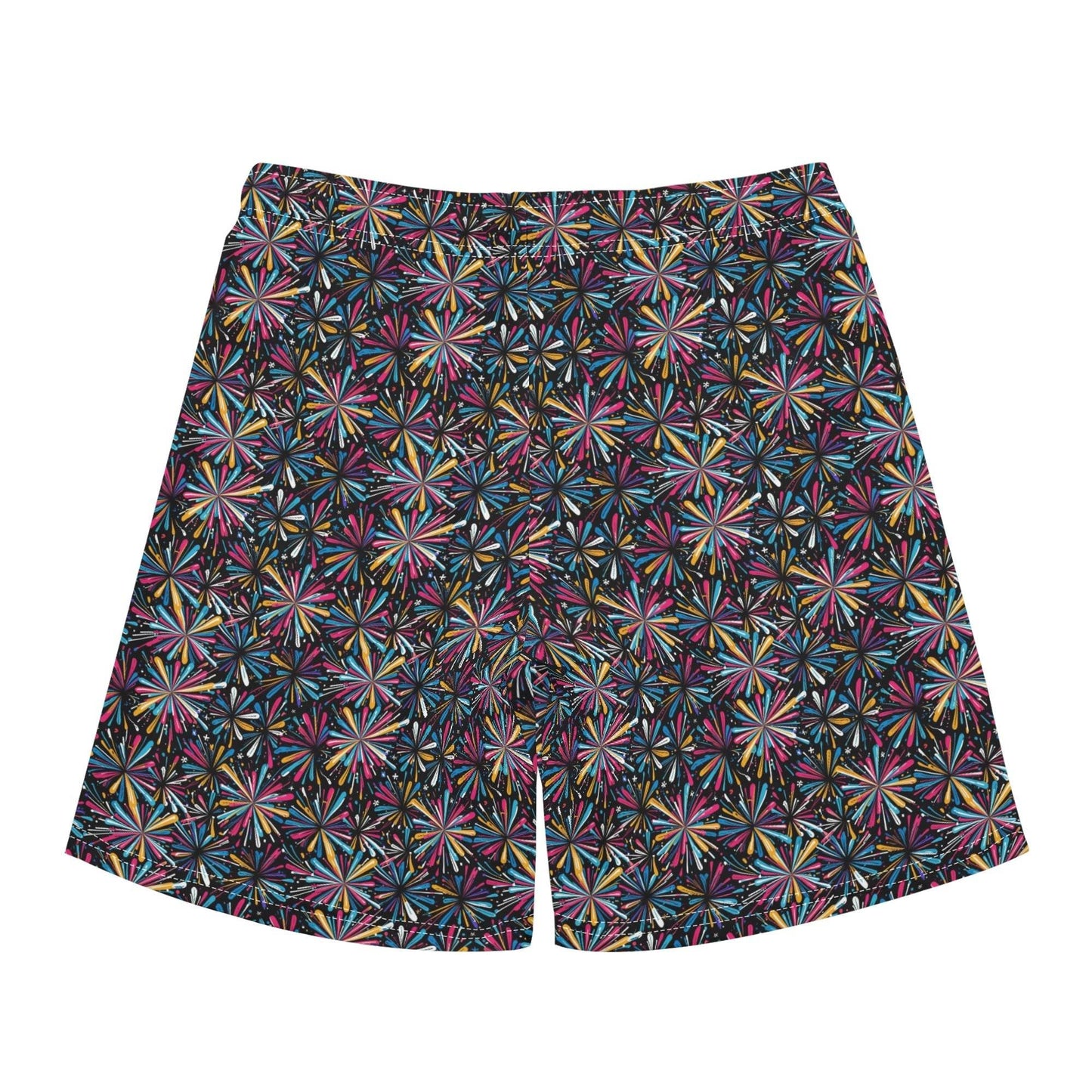 Men's Regular Fit Colorful Fireworks Hawaiian Short Sleeve Shirt and Shorts Set - DeRose Seasonal