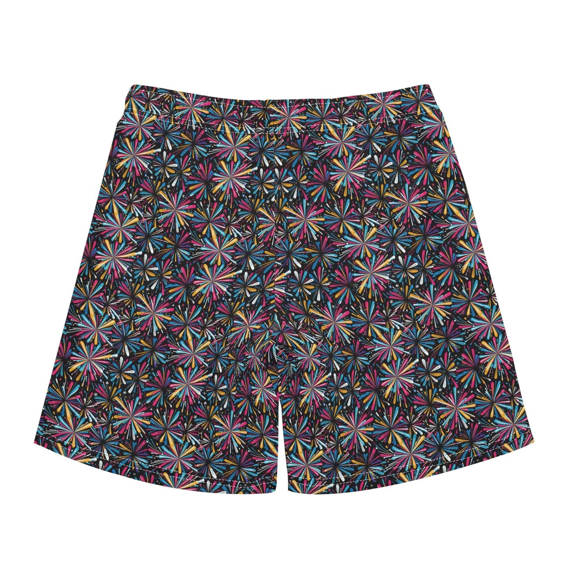 Men's Regular Fit Colorful Fireworks Hawaiian Short Sleeve Shirt and Shorts Set - DeRose Seasonal