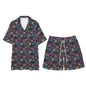 Men's Regular Fit Sharp Fireworks Hawaiian Short Sleeve Shirt and Shorts Set - DeRose Seasonal