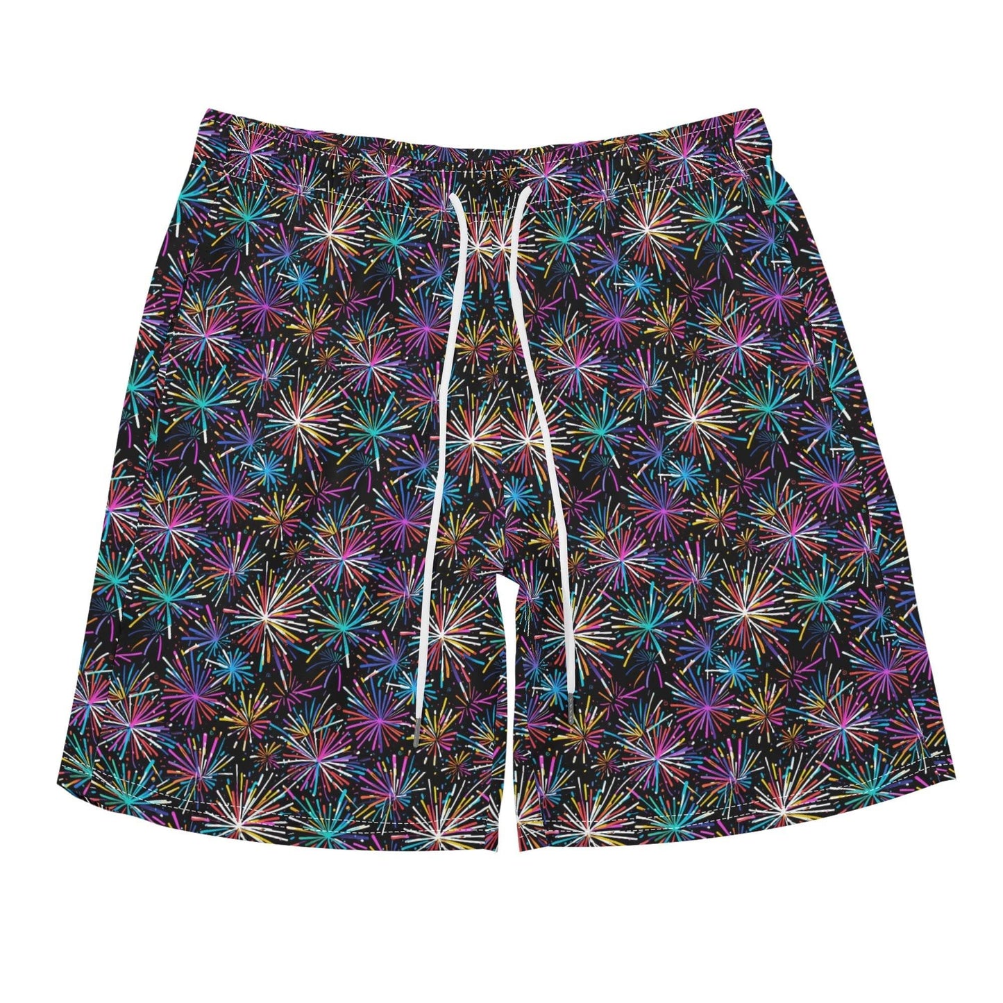 Men's Regular Fit Sharp Fireworks Hawaiian Short Sleeve Shirt and Shorts Set - DeRose Seasonal