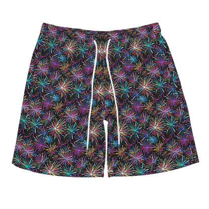 Men's Regular Fit Sharp Fireworks Hawaiian Short Sleeve Shirt and Shorts Set - DeRose Seasonal
