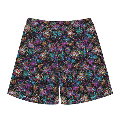 Men's Regular Fit Sharp Fireworks Hawaiian Short Sleeve Shirt and Shorts Set - DeRose Seasonal