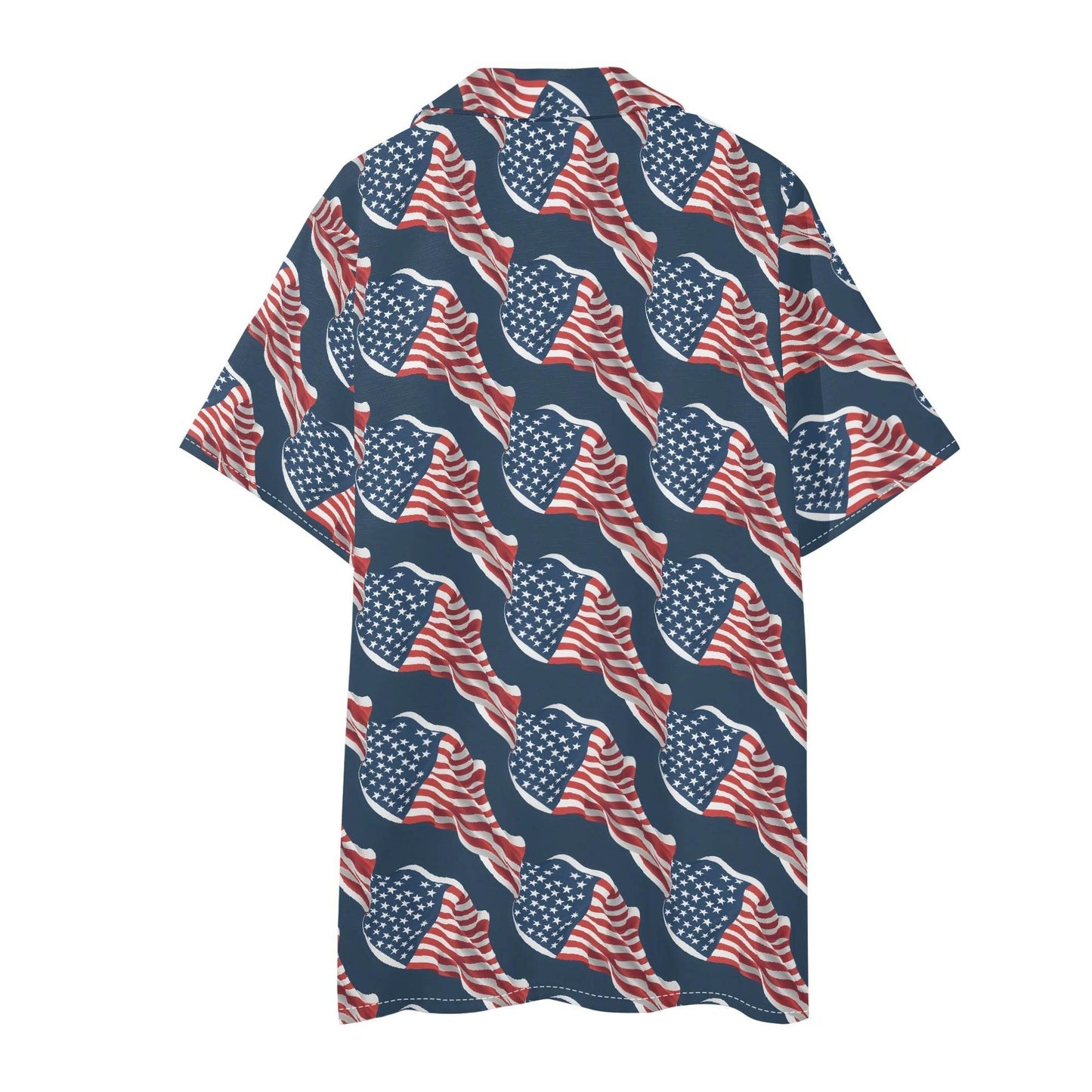 Men's Regular Fit Wavy Flag USA Short Sleeve Shirt and Shorts Set - DeRose Seasonal