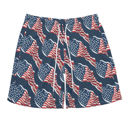 Men's Regular Fit Wavy Flag USA Short Sleeve Shirt and Shorts Set - DeRose Seasonal