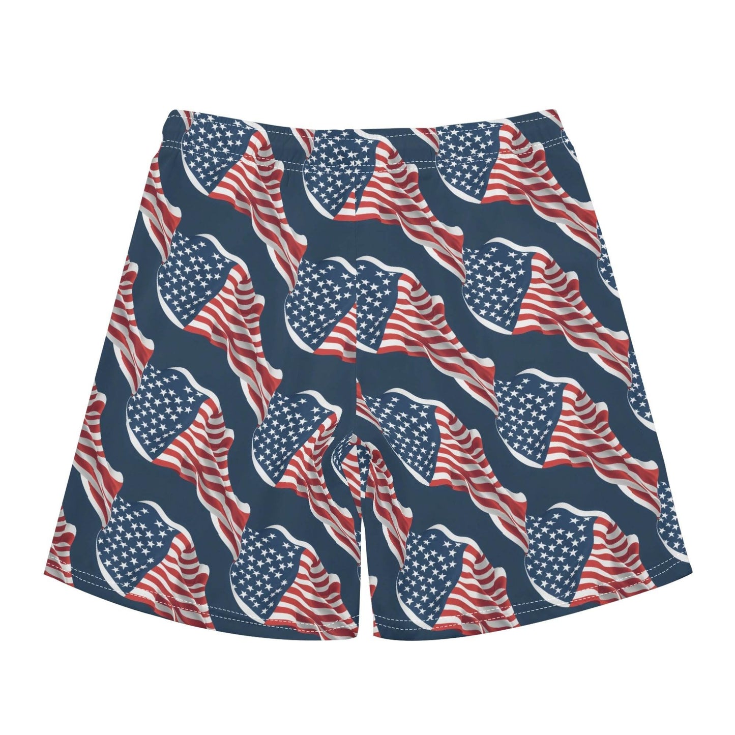 Men's Regular Fit Wavy Flag USA Short Sleeve Shirt and Shorts Set - DeRose Seasonal