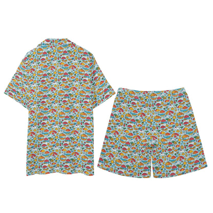 Men's Regular Fit Fun of a Beach Hawaiian Short Sleeve Shirt and Shorts Set - DeRose Seasonal