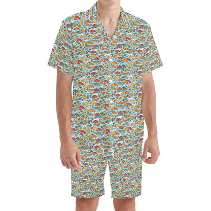 Men's Regular Fit Fun of a Beach Hawaiian Short Sleeve Shirt and Shorts Set - DeRose Seasonal
