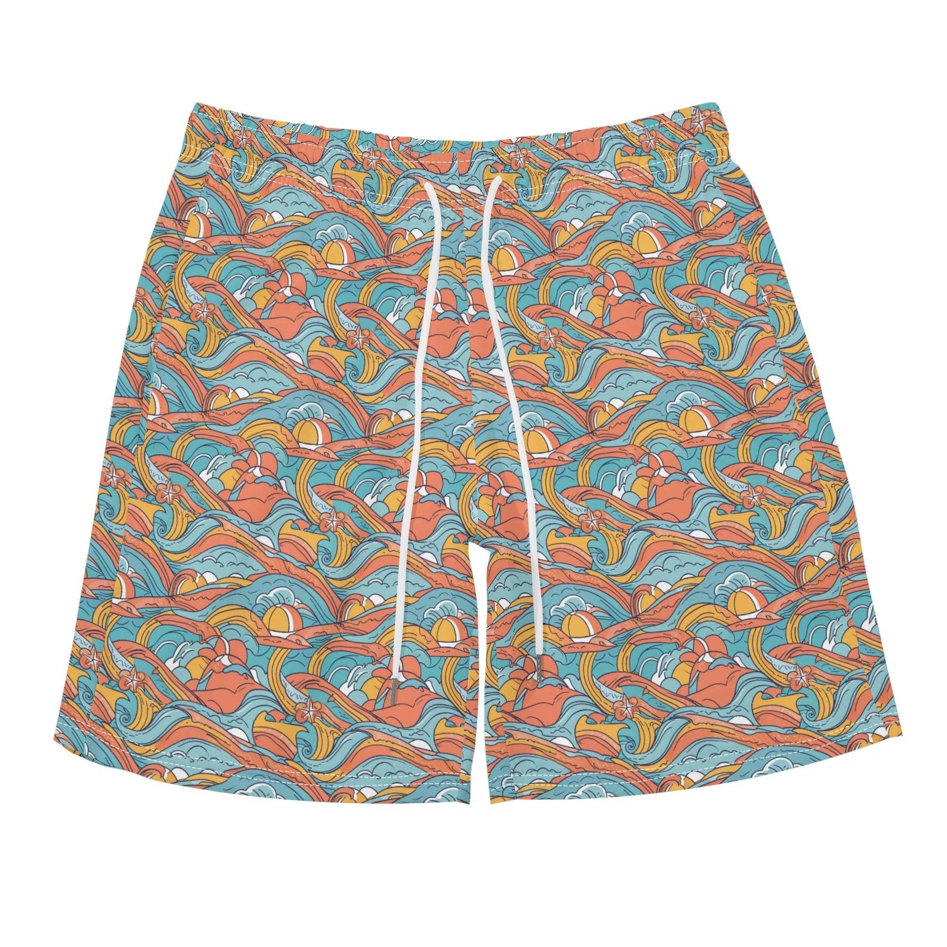 Men's Regular Fit Ocean Abstract Hawaiian Short Sleeve Shirt and Shorts Set - DeRose Seasonal