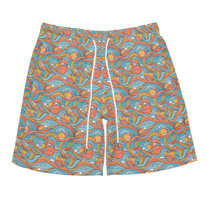 Men's Regular Fit Ocean Abstract Hawaiian Short Sleeve Shirt and Shorts Set - DeRose Seasonal