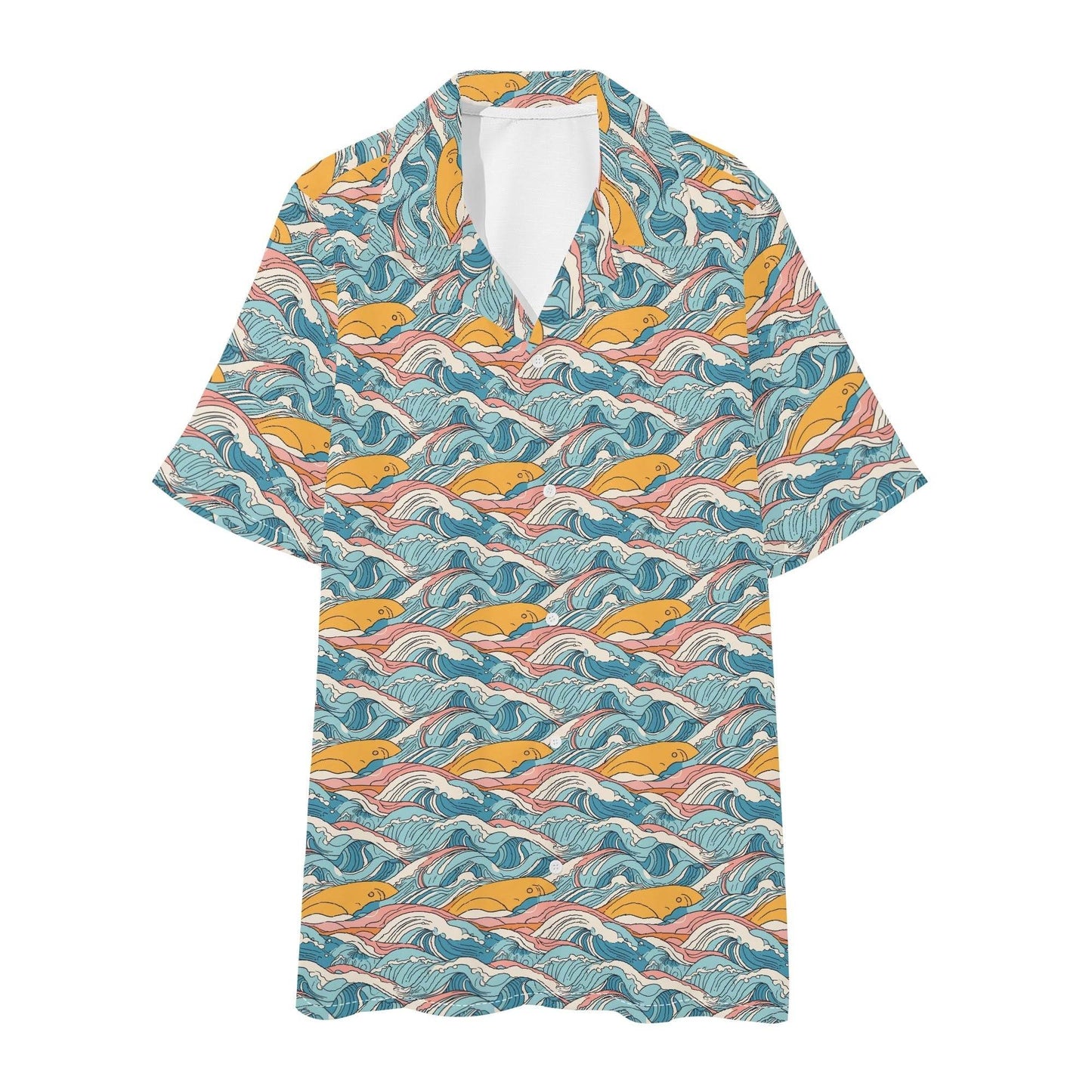 Men's Regular Fit Sun in the Waves Hawaiian Short Sleeve Shirt and Shorts Set - DeRose Seasonal